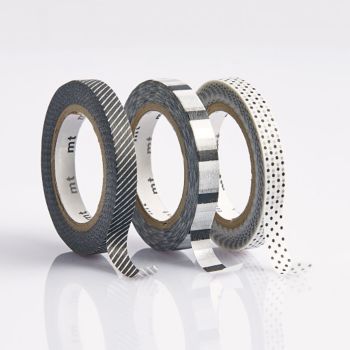 Black &amp; White Slim Washi Tape