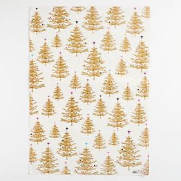 1950s MCM Vintage Christmas Wrapping Paper Christmas Trees with Gold Tinsel  Spirals Sasheen Brand One Flat Sheet Vintage Christmas Gift Wrap