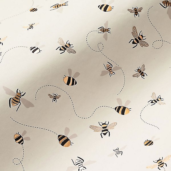 Happy Bumble Bee Buzz Insect Honey on Grey Premium Gift Wrap Wrapping Paper  Roll Pattern 