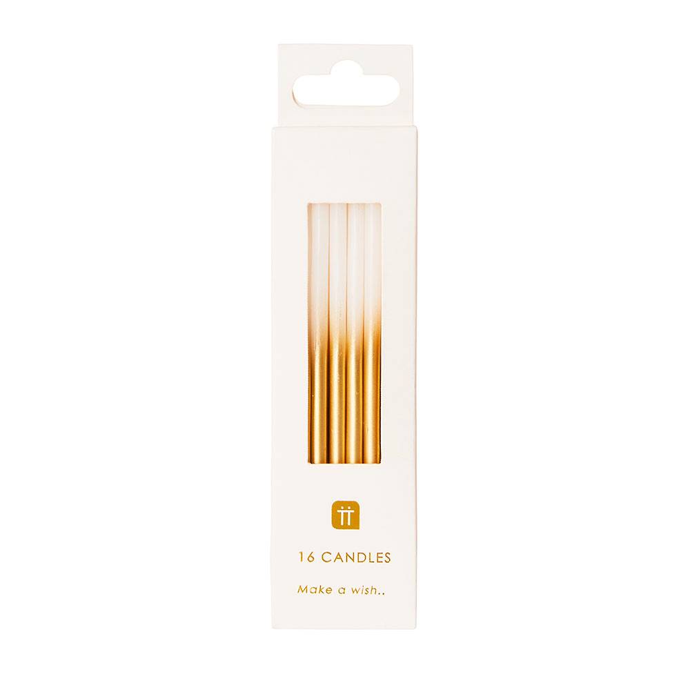 Tall Gold Metallic Ombre Candles