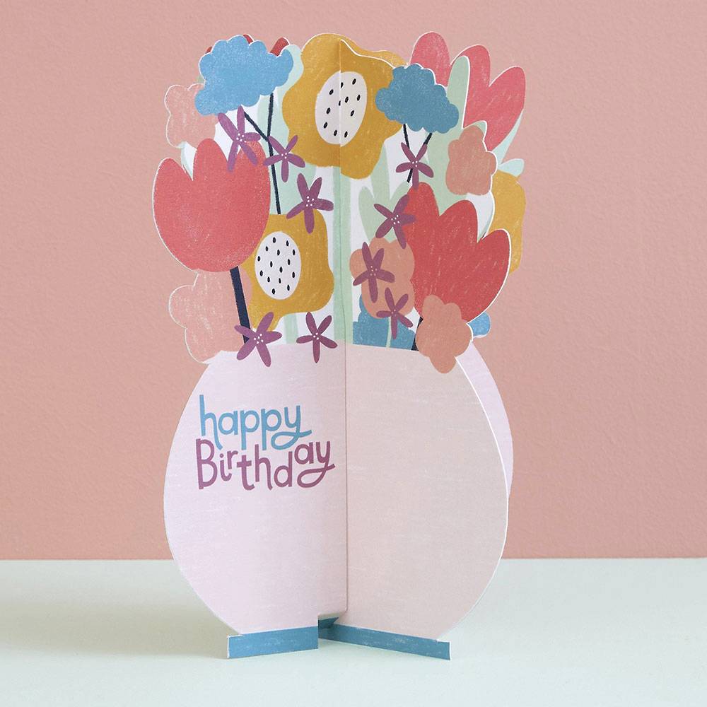 Popoup Flower Bouquet Birthday Card