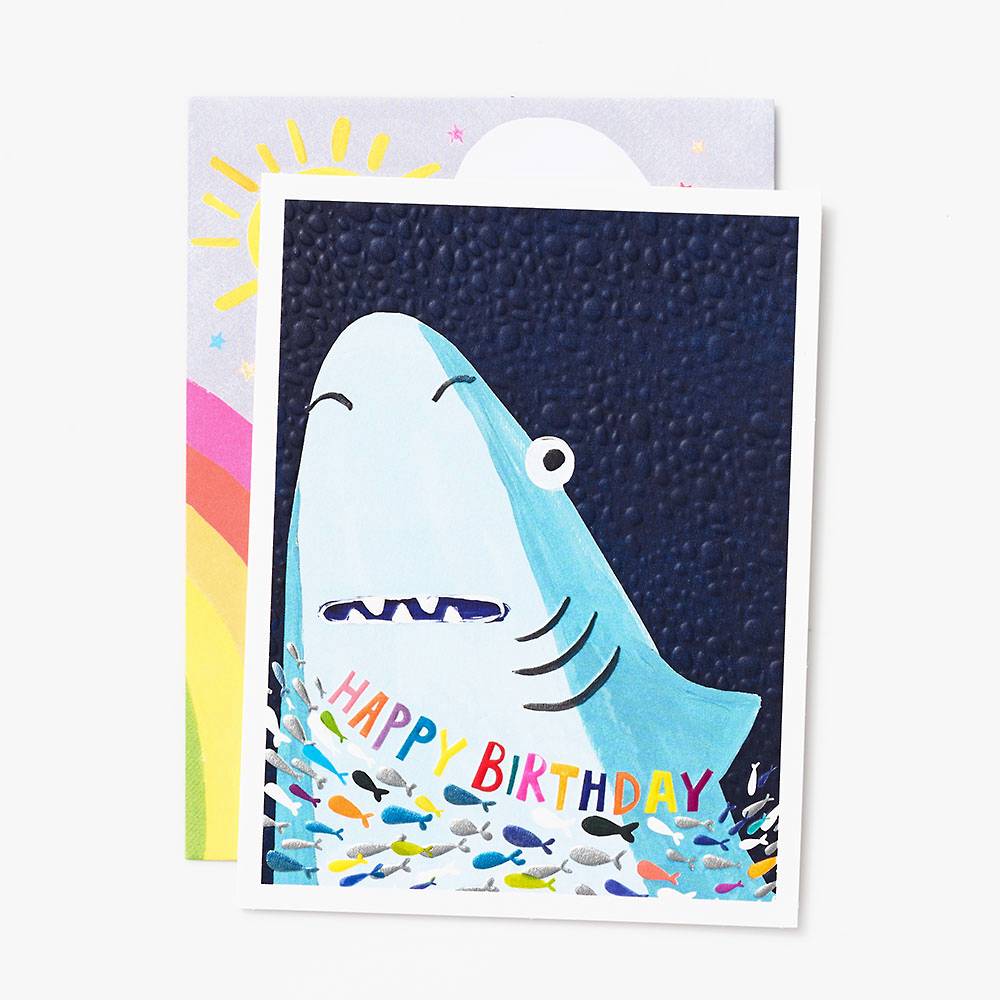 Koko Paper Co Shark Invitations Perfect for Jawsome Good Times such as Birthdays Graduations Set of 25 Fill-In Style Cards and White Envelopes Baby Showers and Any Occasions. 