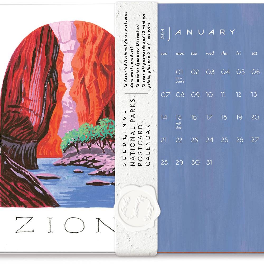 2024 Seedlings National Parks Postcard Calendar