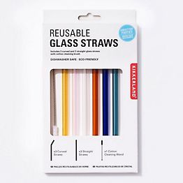Kikkerland® Glass Reusable Straws 6 Pack-CoffeeSock