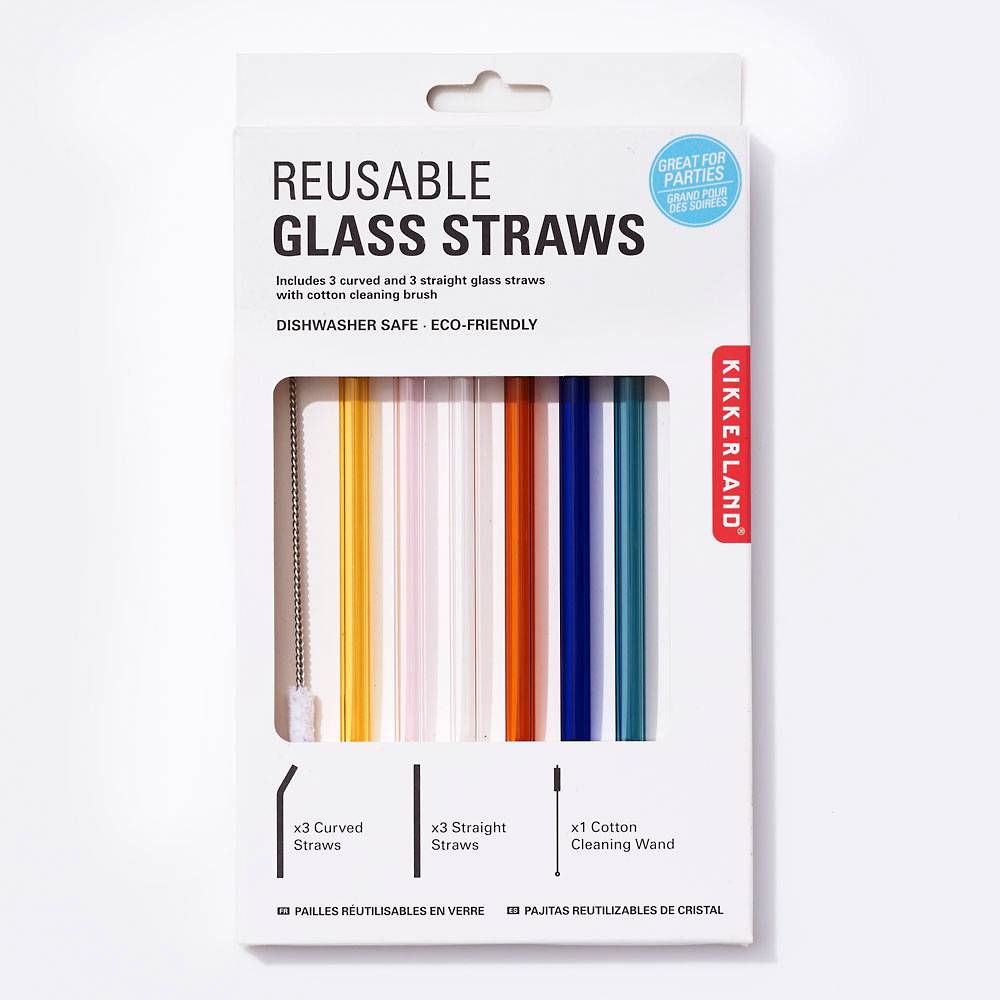 Reusable Glass Straw Wedding Birthday Party Drinking Straws Set+Cleaning Brush 
