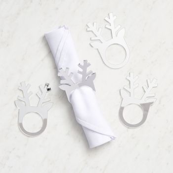 Mirrored Reindeer Napkin Rings