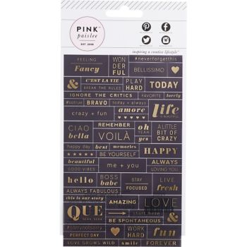 Black &amp; Gold Phrase Stickers