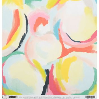 Pink Paislee Abstract 12x12 Paper