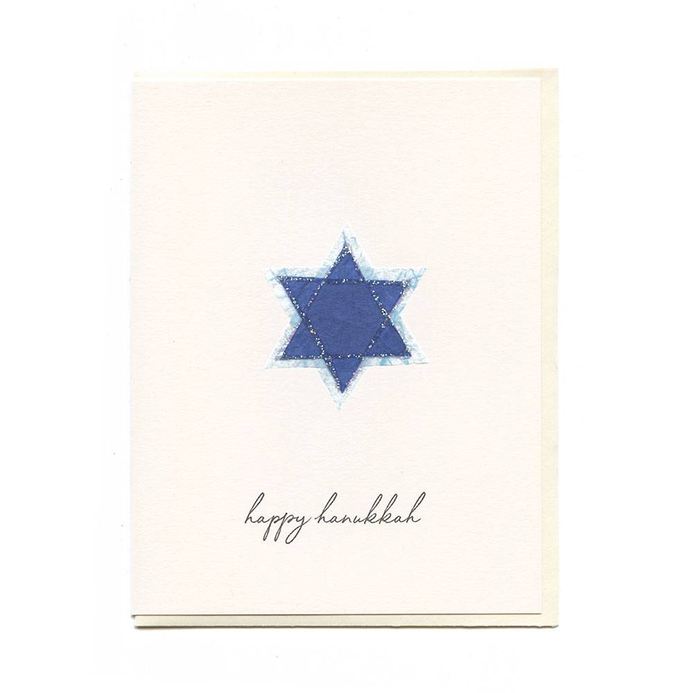 Handcrafted Star of David Hanukkah Card