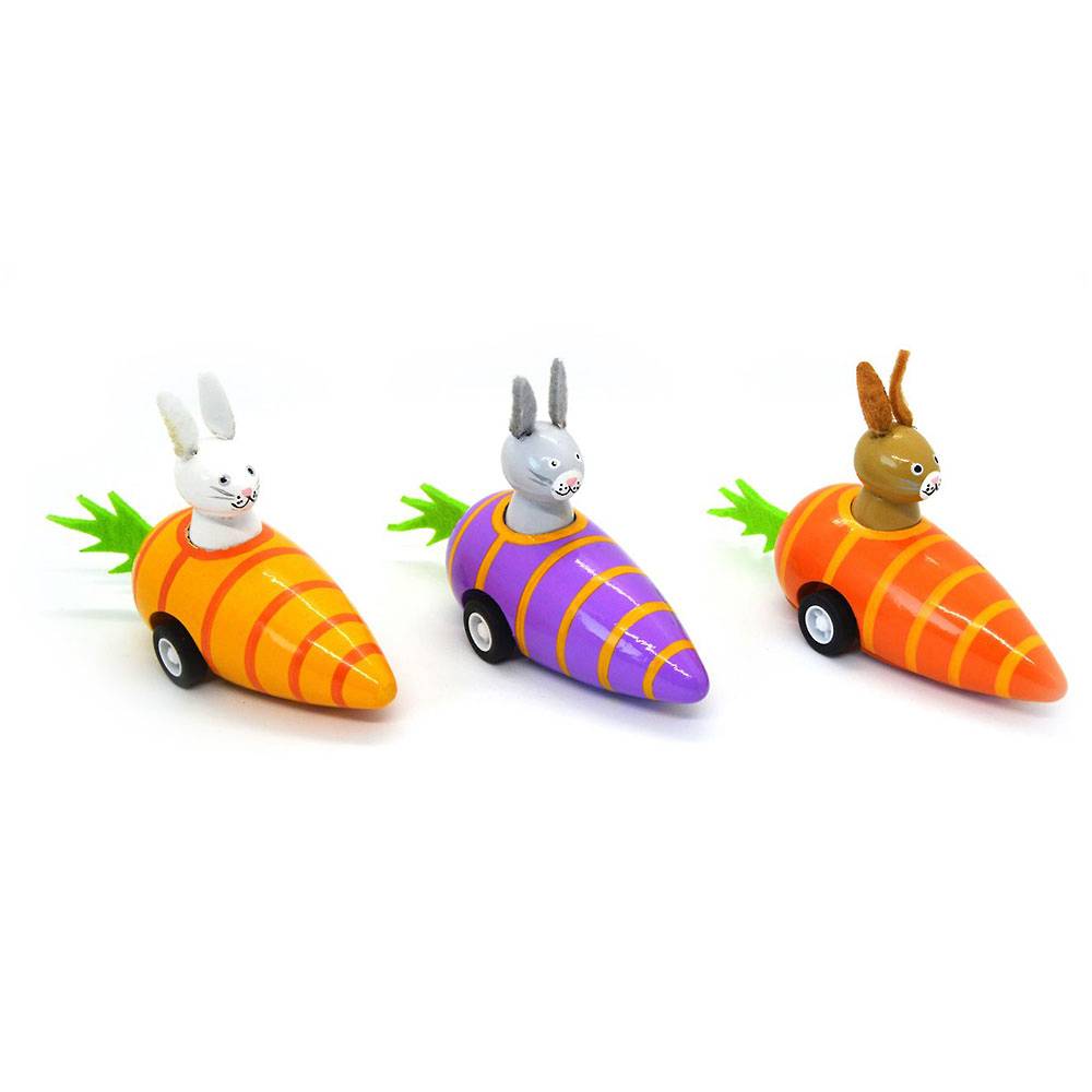 Bunny in Carrot Pullback Toy