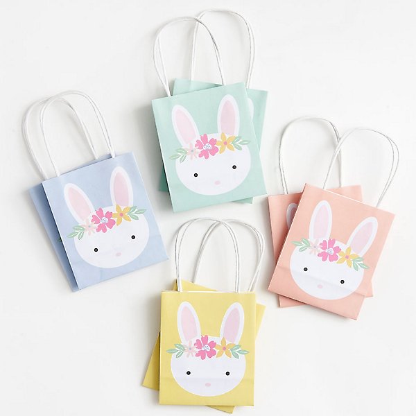 5 x Rabbit Paper Gift Bags Birthday Party Supplies Treat Loot Empty Children 