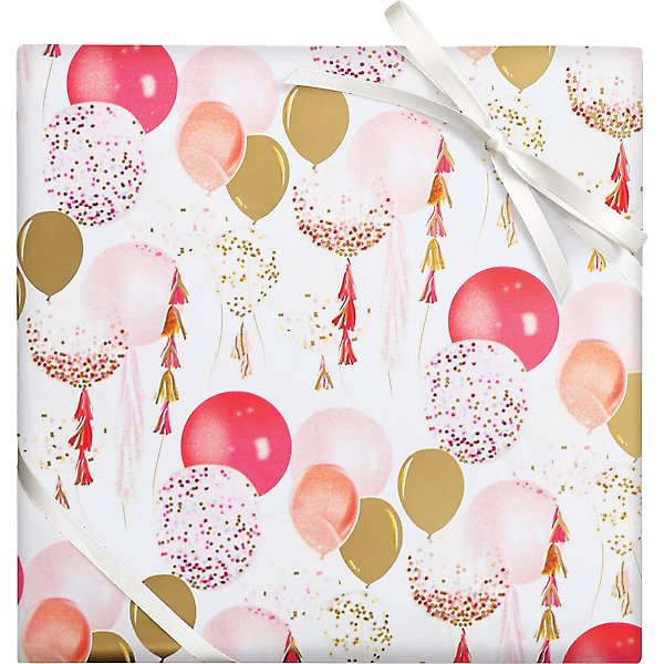 Personalised Gift Wrap / 100% Recyclable / Large Wrapping Paper Sheets /  Birthday Balloons 