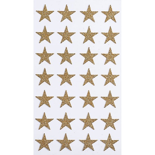 Gold Glitter Stars Stickers