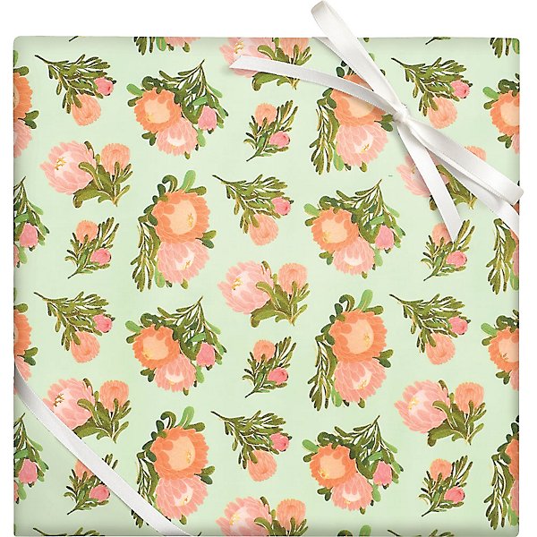 Peonies Wrapping Paper, Floral Wrapping Paper, Baby Shower