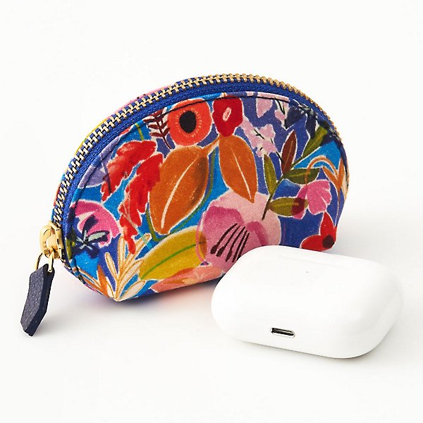 Unique Bargains Women's Travel Portable Cotton Large Cute Floral Pattern Makeup  Bag Blue 1 Pc : Target
