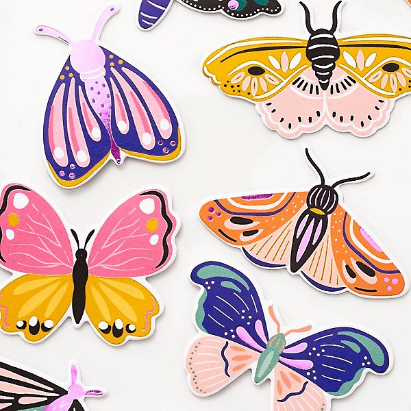 Set of 32 BUTTERFLY Vinyl Decal Stickers - Butterflies Insects - 20 COLOR  OPTIONS - Minglewood Trading