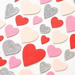 Paper Source Pastel Glitter Heart Stickers