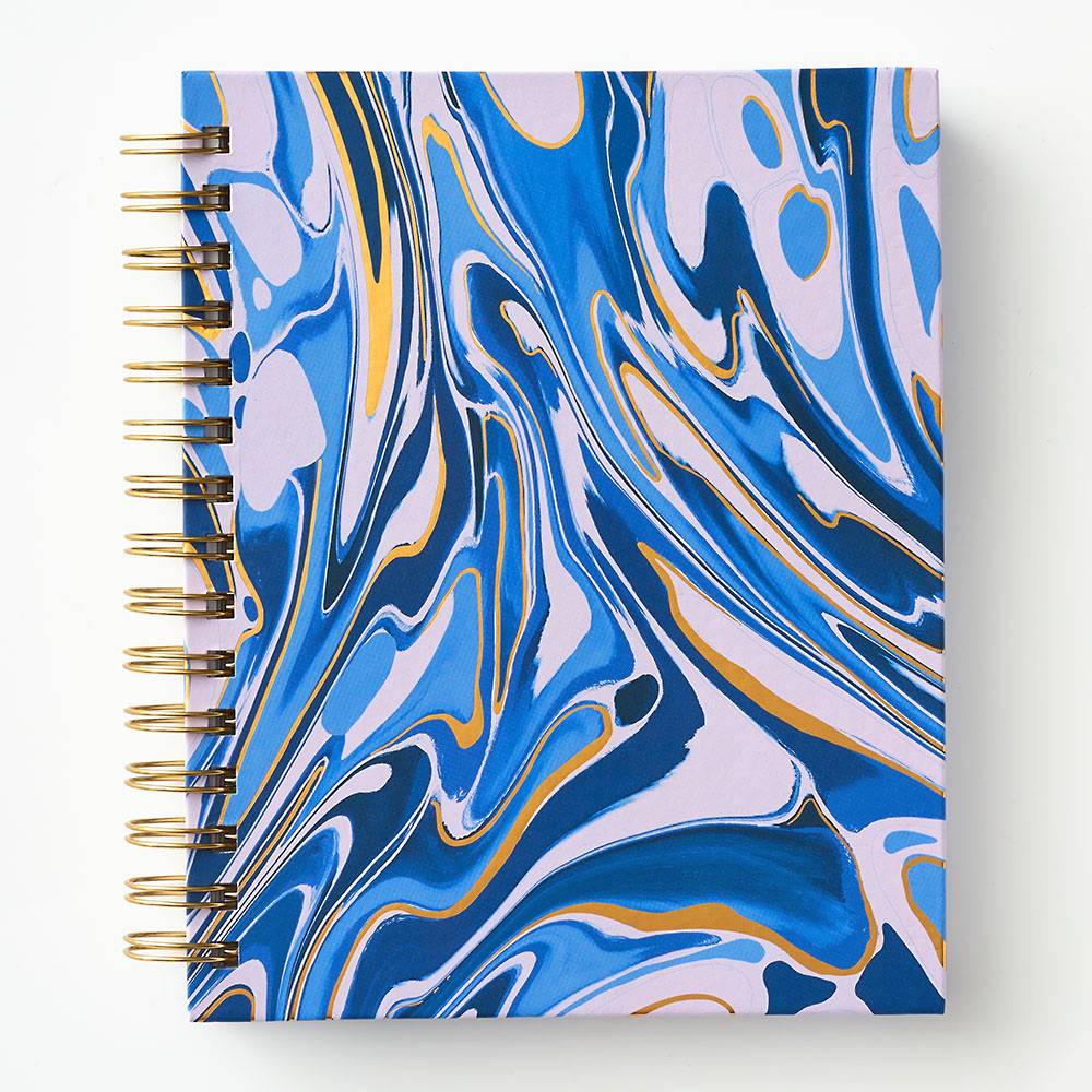 Monumentaal piramide Stap Blue Marble Spiral Notebook | Paper Source