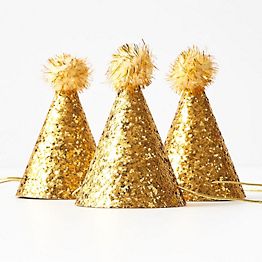 Gold Glitter Mini Party Hats | Paper Source