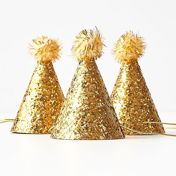 Buy from the best store Pack of 8 Gold Glitter Party Hats Quick ...