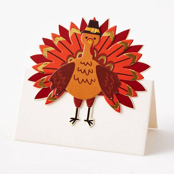 Dimensional Turkey Thanksgiving Place Cards.