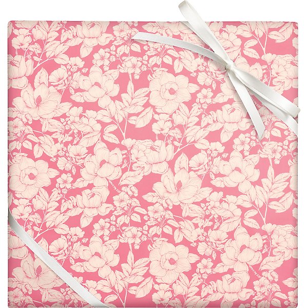 Paper Source Two Toned Pink Floral Stone Paper Roll Wrap