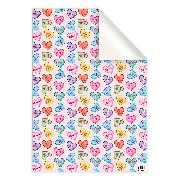 Hearts and Flowers Valentines Day Wrapping Paper
