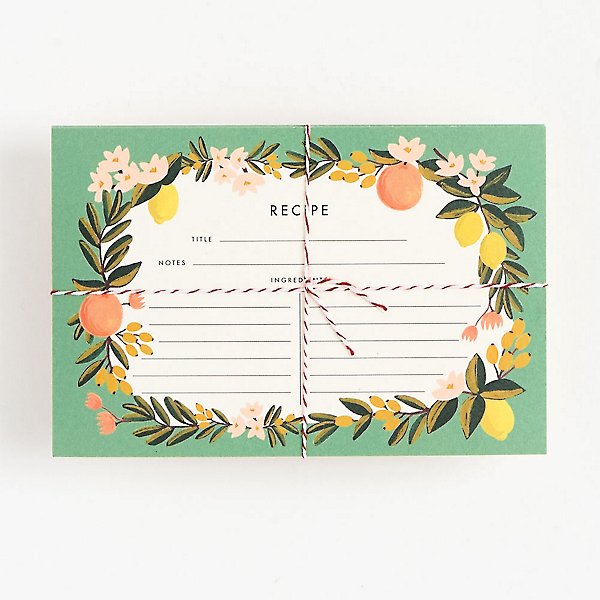 Floral Recipe Cards