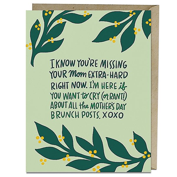 Missing Your Mom with You Mother's Day Card Missing Your Mom with You Mother's Day Card
