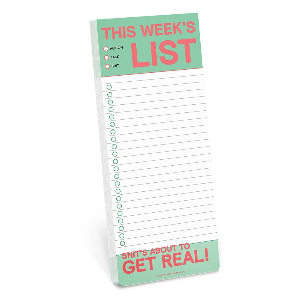 This Week's List Make-a-List Pad