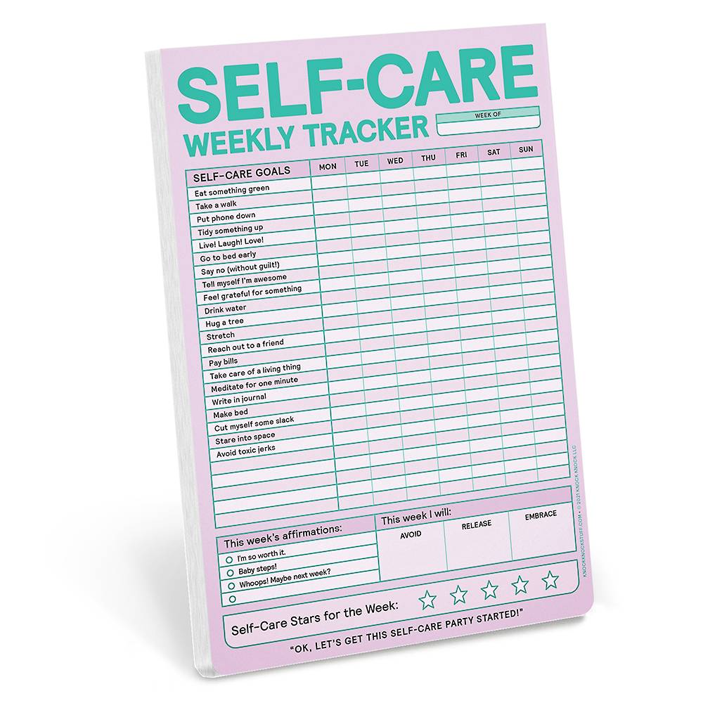 Self-Care Weekly Tracker Knock Knock Pad