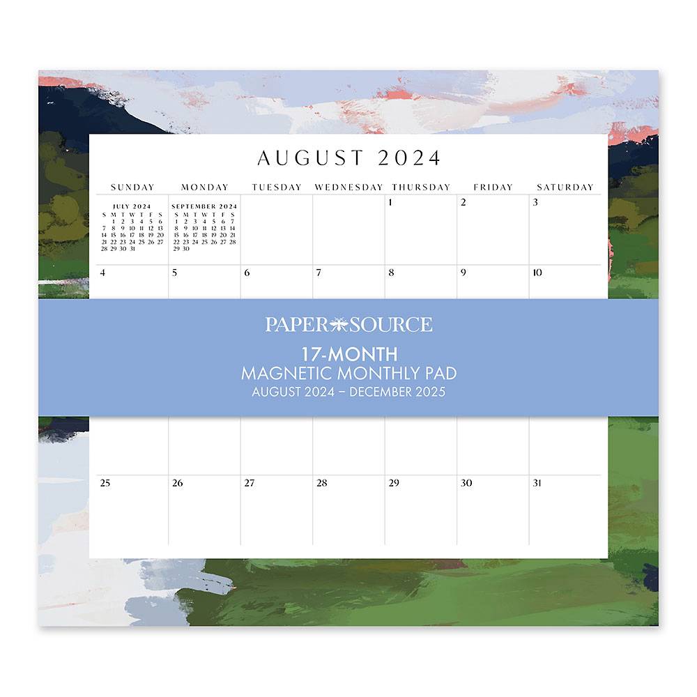2024-2025 Paper Source Landscapes Monthly Mangetic Calendar