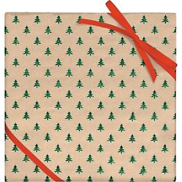 Personalizable Flat Wrapping Paper for Green Christmas, Birthday