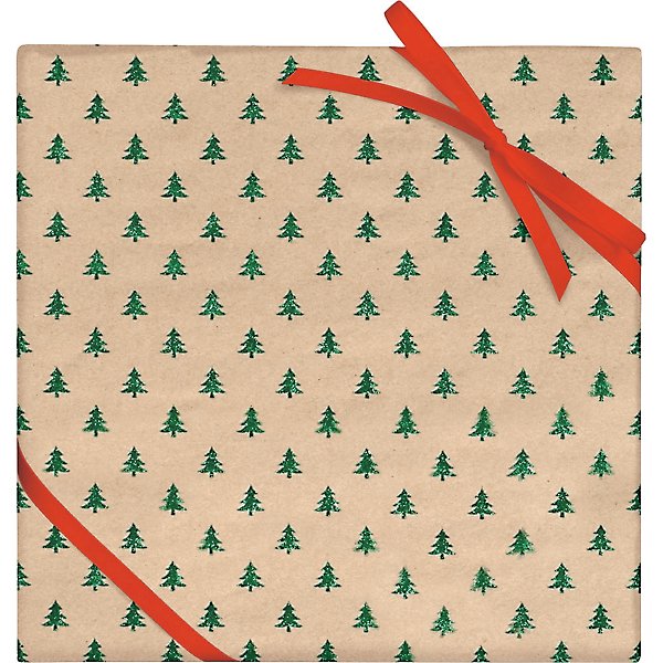 Studio, 5m Tree Kraft Wrapping Paper, Green