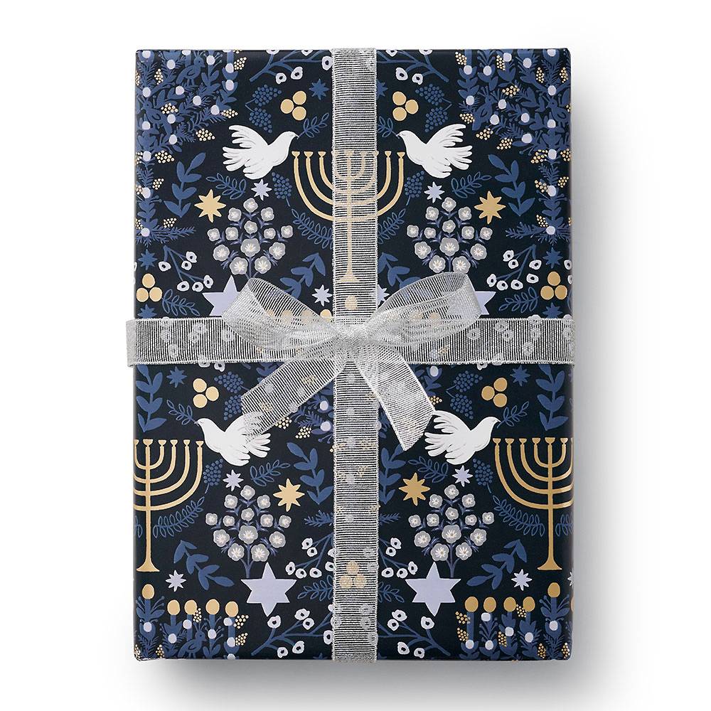 Rifle Paper Co. Hanukkah Floral Wrapping Paper