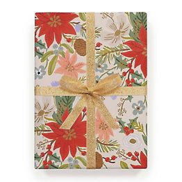 Wrapping Paper: Blue Floral Vine {Gift Wrap, Birthday, Holiday, Christmas}