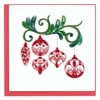Quilling Red Ornaments Christmas Card | Paper Source