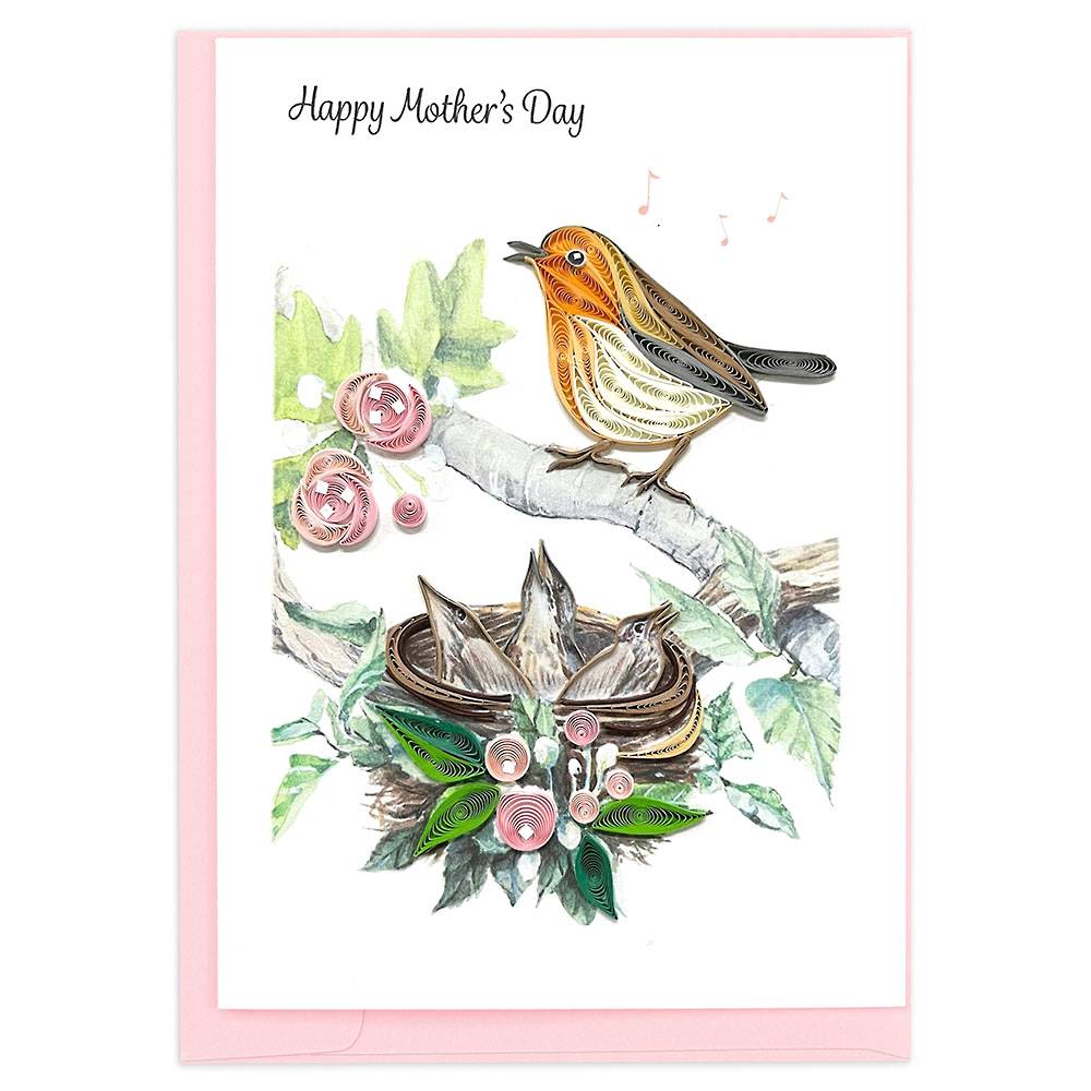 Quilling Singing Birds Mother's Day Card