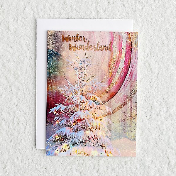 Glittery Pink Christmas Card Paper
