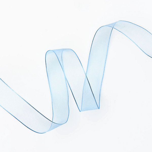 Light Blue Wired Organdy Ribbon