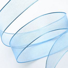 Light Blue Wired Organdy Ribbon