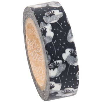 Black Flower Anemone Washi Tape