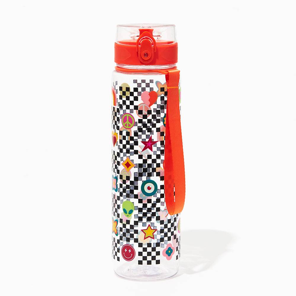 Checkered Icons Water Bottle