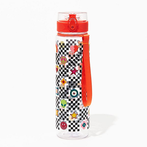 Checkered Icons Water Bottle