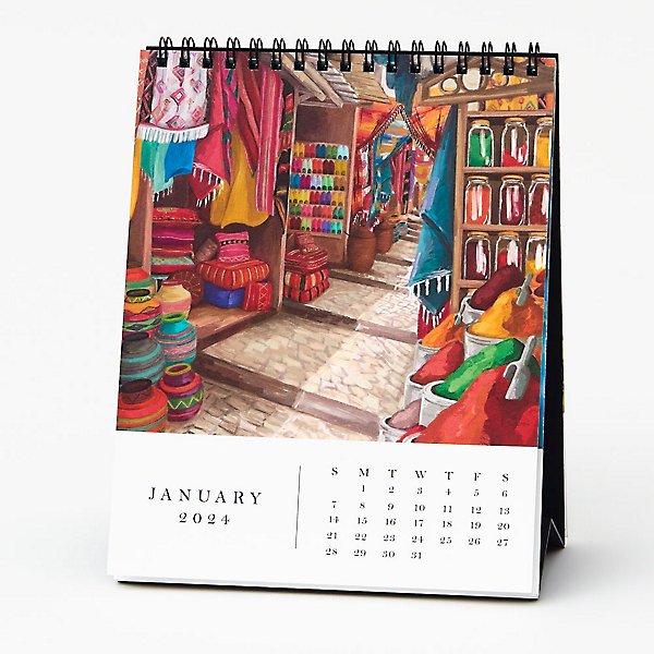 2024 Landscape Art Desk Calendar | Paper Source