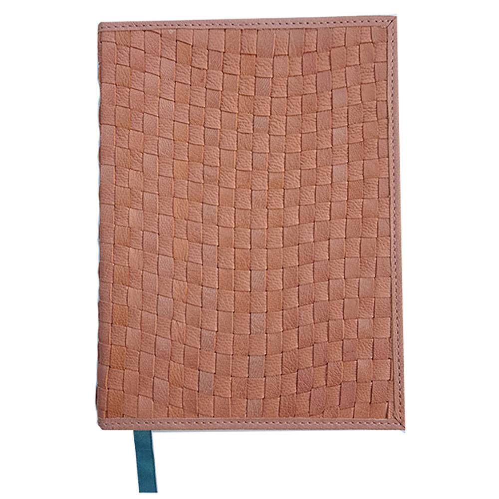 Peach Woven Leather Journal