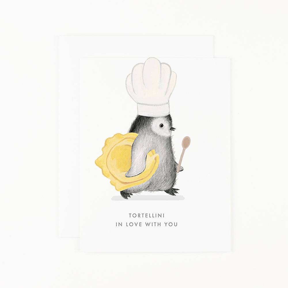 Tortellini Penguin Love Card