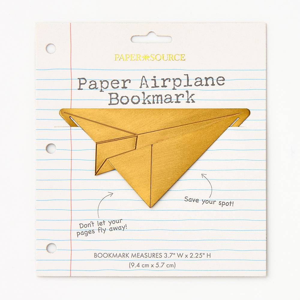 Paper Plane Brass Clip Bookmark Paper Plane Brass Clip Bookmark