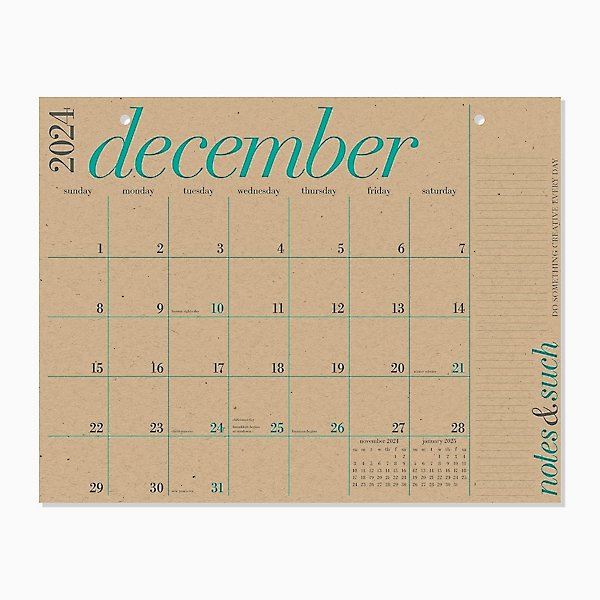 My Creative Year Calendar Rubber Stamp