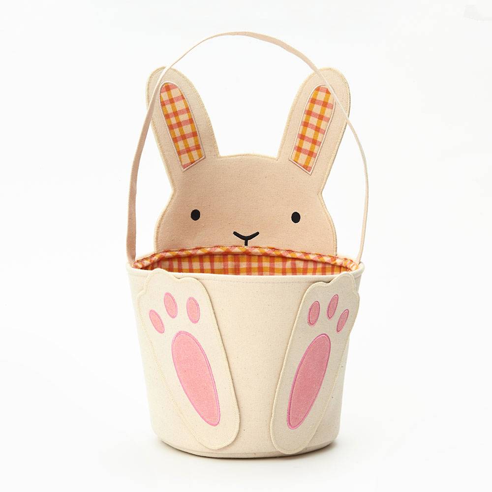 Gingham Canvas Bunny Easter Basket